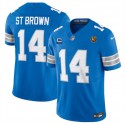 Detroit Lions #14 Amon-Ra St. Brown Blue 2024 F.U.S.E. With John Madden Patch And 2-Star C Patch Vapor Limited Stitched Jersey