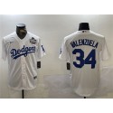 Los Angeles Dodgers #34 Toro Valenzuela White 2024 World Series Cool Base Stitched Jersey