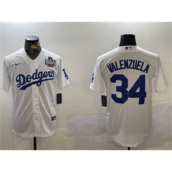 Los Angeles Dodgers #34 Toro Valenzuela White 2024 World Series Cool Base Stitched Jersey