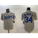 Los Angeles Dodgers #34 Toro Valenzuela Gray 2024 World Series Cool Base Stitched Jersey