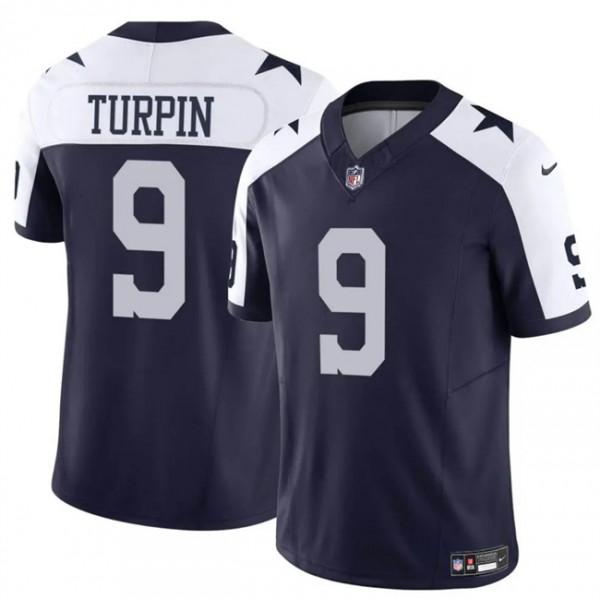 Dallas Cowboys #9 KaVontae Turpin Navy White Thanksgiving Vapor Untouchable Limited Stitched Jersey