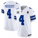 Dallas Cowboys #4 Dak Prescott White 2023 F.U.S.E. With 4-Star C Patch And Walter Payton Patch Vapor Limited Stitched Jersey