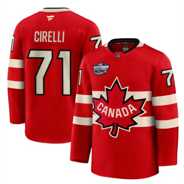 Canada #71 Anthony Cirelli Red 2025 4 Nations Face-Off Premium Stitched Jersey
