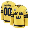 Sweden Custom Yellow 2025 4 Nations Face-Off Premium Stitched Jersey