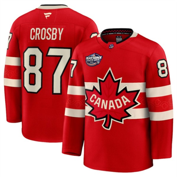 Canada #87 Sidney Crosby Red 2025 4 Nations Face-Off Premium Stitched Jersey