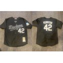 Los Angeles Dodgers #42 Jackie Robinson Black 1947-56 60th Anniversary Patch Stitched Jersey