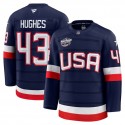 USA #43 Quinn Hughes Navy 2025 4 Nations Stitched Jersey