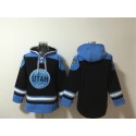 Utah Club Blank Black Blue Ageless Must-Have Lace-Up Pullover Hoodie
