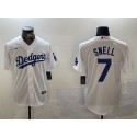 Los Angeles Dodgers #7 Blake Snell White Cool Base Stitched Jersey