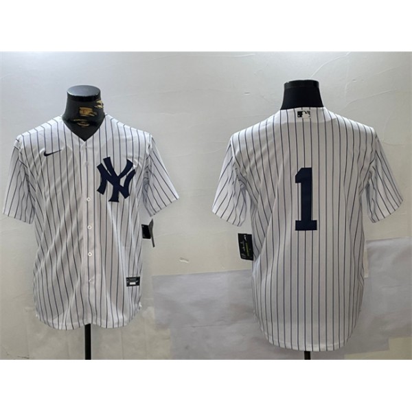 New York Yankees #1 Bobby Murcer White Cool Base Stitched Jersey