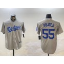Los Angeles Dodgers #55 Albert Pujols Gray Cool Base Stitched Jersey