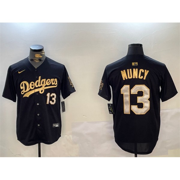 Los Angeles Dodgers #13 Max Muncy Black Gold Limited Stitched Jersey