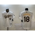 Los Angeles Dodgers #18 Yoshinobu Yamamoto White Gold Home Limited Stitched Jersey