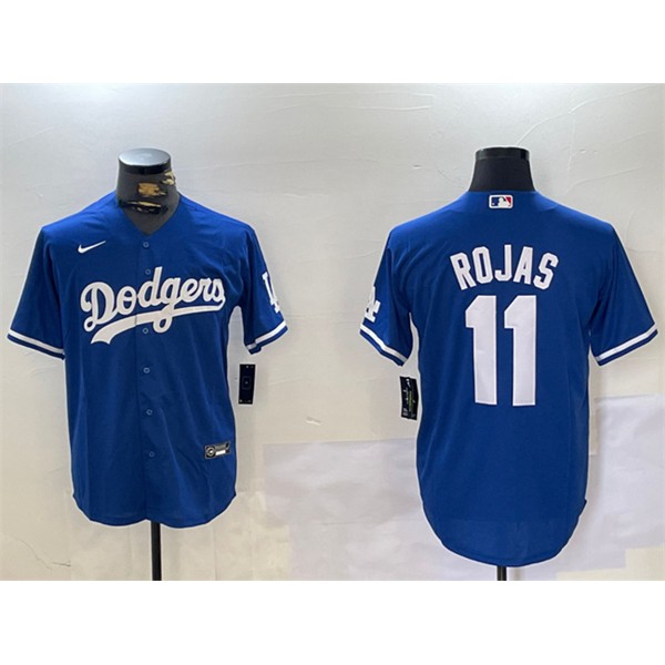 Los Angeles Dodgers #11 Miguel Rojas Royal Cool Base Stitched Jersey