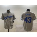 Los Angeles Dodgers #43 Anthony Banda Gray Cool Base Stitched Jersey
