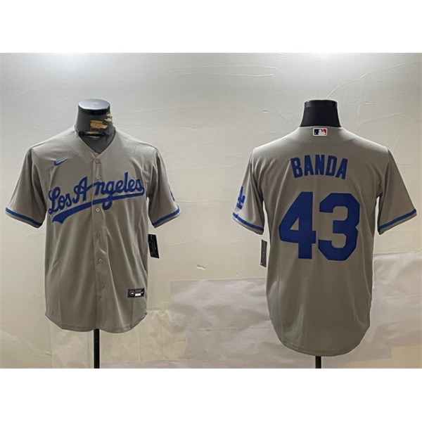 Los Angeles Dodgers #43 Anthony Banda Gray Cool Base Stitched Jersey