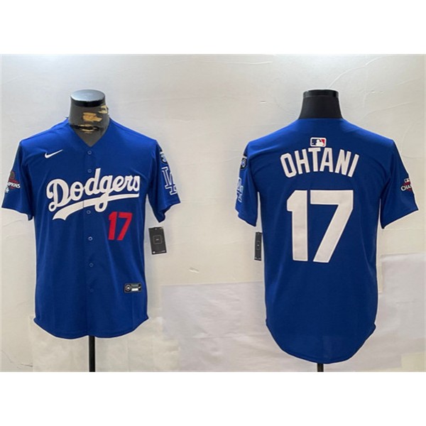 Los Angeles Dodgers #17 Shohei Ohtani Royal 2024 World Series Champions With Fernando Memorial Patch Alternate Limited Stitched Jersey