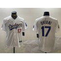 Los Angeles Dodgers #17 Shohei Ohtani White Gold 2024 World Series Home Limited Stitched Jersey