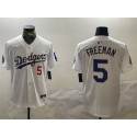 Los Angeles Dodgers #5 Freddie Freeman White Gold 2024 World Series Home Limited Stitched Jersey