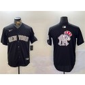 New York Yankees Team Big Logo Black With Patch Limited Stitched Jersey