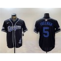 Los Angeles Dodgers #5 Freddie Freeman Black 2024 World Series Champions Limited Stitched Jersey