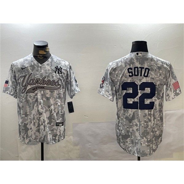 New York Yankees #22 Juan Soto 2024 Arctic Camo Stitched Jersey