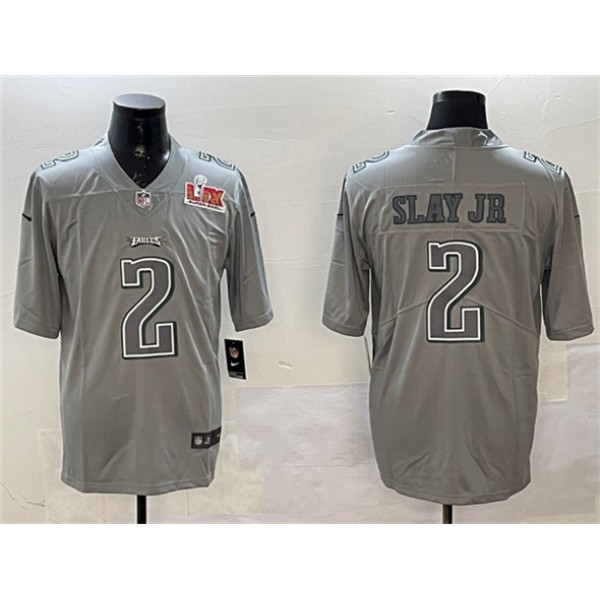 Philadelphia Eagles #2 Darius Slay Jr. Gray 2025 Super Bowl LIX Patch Atmosphere Fashion Vapor Untouchable Limited Stitched Jersey