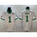 Philadelphia Eagles #1 Jalen Hurts White 2025 Super Bowl LIX Patch F.U.S.E. Vapor Untouchable Limited Stitched Jersey