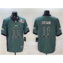 Philadelphia Eagles #11 A.J. Brown Green 2025 Super Bowl LIX Patch Fashion Color Rush Vapor Untouchable Limited Stitched Jersey
