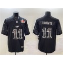Philadelphia Eagles #11 A.J. Brown Black 2025 Super Bowl LIX Patch Reflective Vapor Untouchable Limited Stitched Jersey