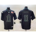 Philadelphia Eagles #11 A.J. Brown Lights Out Black 2025 Super Bowl LIX Patch Color Rush Vapor Untouchable Limited Stitched Jersey