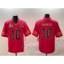 Kansas City Chiefs #10 Isiah Pacheco Red Gold 2025 Super Bowl LIX Patch Vapor Untouchable Limited Stitched Jersey