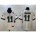 Philadelphia Eagles #11 A.J. Brown White 2025 Super Bowl LIX Patch Vapor Untouchable Limited Stitched Jersey