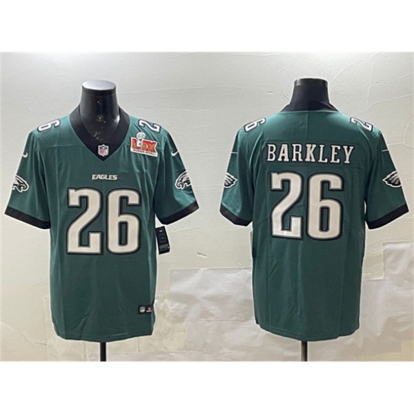 Philadelphia Eagles #26 Saquon Barkley Green 2025 Super Bowl LIX Patch New Vapor Untouchable Limited Stitched Jersey