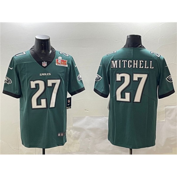 Philadelphia Eagles #27 Quinyon Mitchell Green 2025 Super Bowl LIX Patch New Vapor Untouchable Limited Stitched Jersey