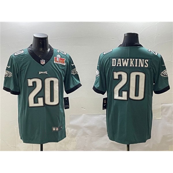 Philadelphia Eagles #20 Brian Dawkins Green 2025 Super Bowl LIX Patch Vapor Untouchable Limited Stitched Jersey