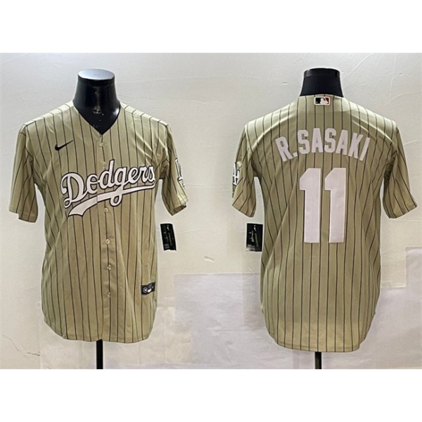 Los Angeles Dodgers #11 Roki Sasaki Cream Cool Base Stitched Jersey