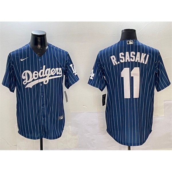 Los Angeles Dodgers #11 Roki Sasaki Navy Cool Base Stitched Jersey