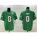 Philadelphia Eagles #0 D'Andre Swift Green 2025 Super Bowl LIX Patch F.U.S.E. Throwback Vapor Untouchable Limited Stitched Jersey