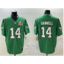 Philadelphia Eagles #14 Kenneth Gainwell Green 2025 Super Bowl LIX Patch F.U.S.E. Throwback Vapor Untouchable Limited Stitched Jersey