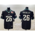 Philadelphia Eagles #26 Saquon Barkley Black 2025 Super Bowl LIX Patch New Vapor Untouchable Limited Stitched Jersey
