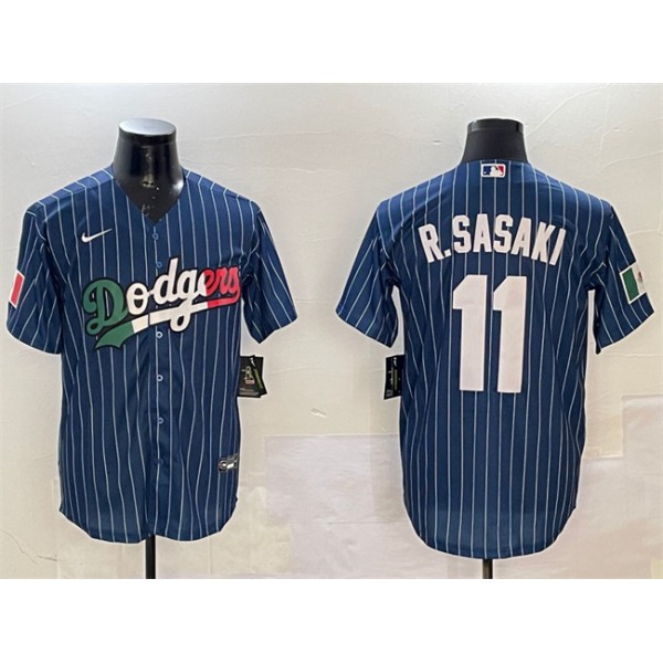 Los Angeles Dodgers #11 Roki Sasaki Navy Mexico Cool Base Stitched Jersey