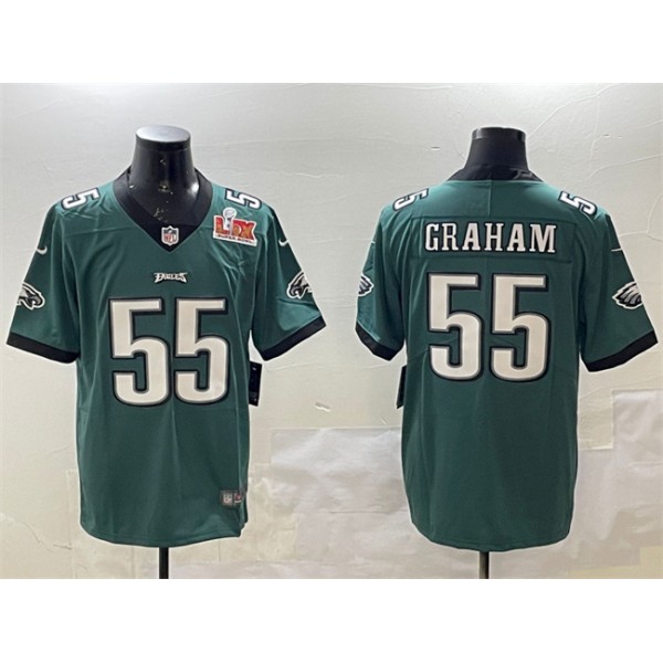 Philadelphia Eagles #55 Brandon Graham Green 2025 Super Bowl LIX Patch Vapor Untouchable Limited Stitched Jersey