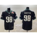 Philadelphia Eagles #98 Jalen Carter Black 2025 Super Bowl LIX Patch Vapor Untouchable Limited Stitched Jersey