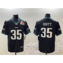 Philadelphia Eagles #35 Boston Scott Black 2025 Super Bowl LIX Patch Vapor Untouchable Limited Stitched Jersey