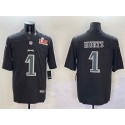 Philadelphia Eagles #1 Jalen Hurts Black 2025 Super Bowl LIX Patch Fashion Vapor Untouchable Limited Stitched Jersey