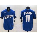 Los Angeles Dodgers #11 Roki Sasaki Royal City Connect Cool Base Stitched Jersey