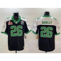 Philadelphia Eagles #26 Saquon Barkley Black 2025 Super Bowl LIX Patch And Jerome Brown Patch F.U.S.E. Alternate Stitched Jersey