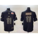 Philadelphia Eagles #11 A. J. Brown Black Gold 2025 Super Bowl LIX Patch Vapor Untouchable Limited Stitched Jersey