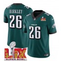 Philadelphia Eagles #26 Saquon Barkley Green 2025 Super Bowl LIX Patch Vapor Untouchable Limited Stitched Jersey